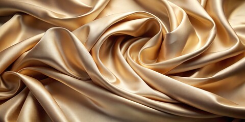 Obraz premium Luxurious Beige Satin Background with Earthy Gold Fabrics for Elegant Decor and Fashion Photography