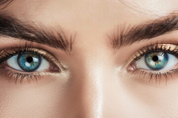 Fototapeta premium A close-up shot of a woman's eyes with long eyelashes, great for beauty or fashion concepts