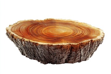 A piece of wood cut in half, straight edge and rough interior