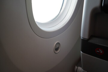 Airplane window.