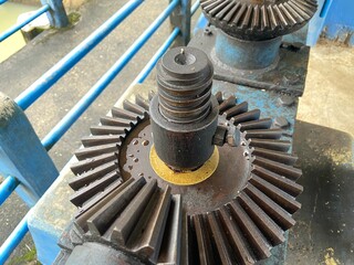 a sluice gate with a large gear eye