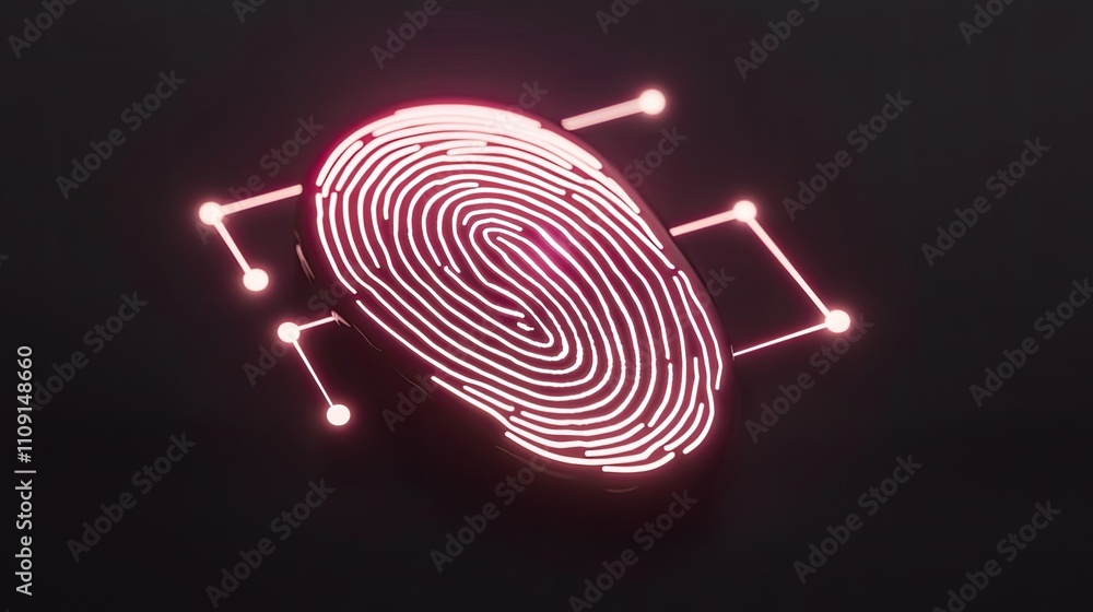 Poster biometric fingerprint security system digital identity authentication cyber protection
