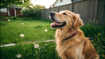 Golden Retriever Close-Up Outdoors