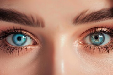 Fototapeta premium A close-up shot of a woman's bright blue eyes, great for use in portraits or beauty products