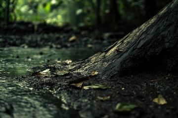 Fototapeta premium A detailed view of a tree trunk in a forest, great for environmental or nature-related uses