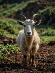Fototapeta premium Wild goats roaming in Hawaii.
