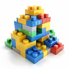 Obraz premium building blocks on white background