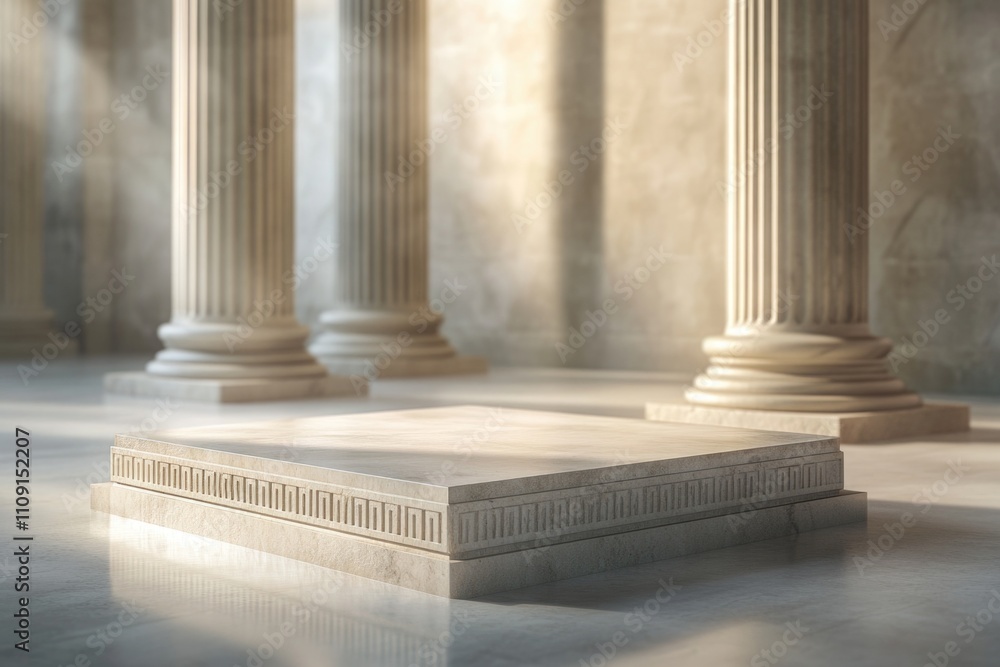 Poster a book sits on a marble floor with a simple and elegant design