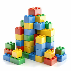 Fototapeta premium building blocks on white background