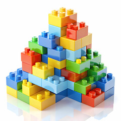 Naklejka premium building blocks on white background