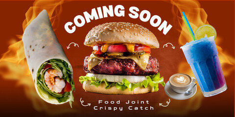 Coming soon: Banner for burger