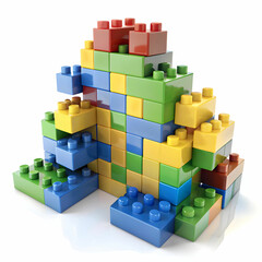 Naklejka premium building blocks on white background