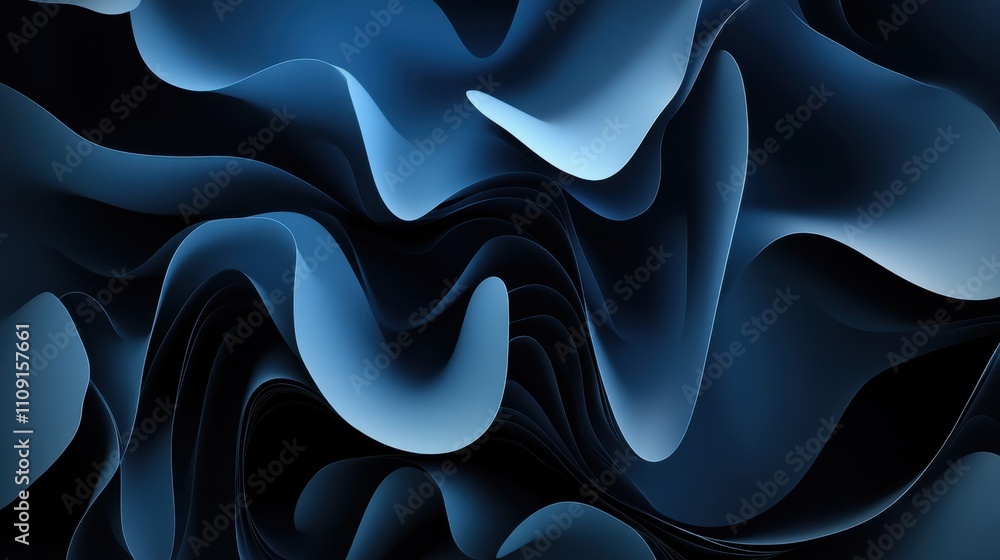 Poster elegant abstract blue background fading into dark edges, offering depth and sophistication for vario