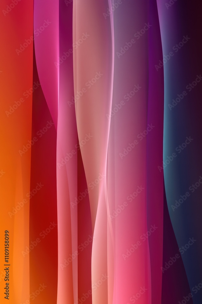 Poster A group of colorful lines on a black background, suitable for various design and art projects