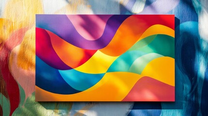 Abstract Colorful Art: Vibrant Shapes and Flowing Lines