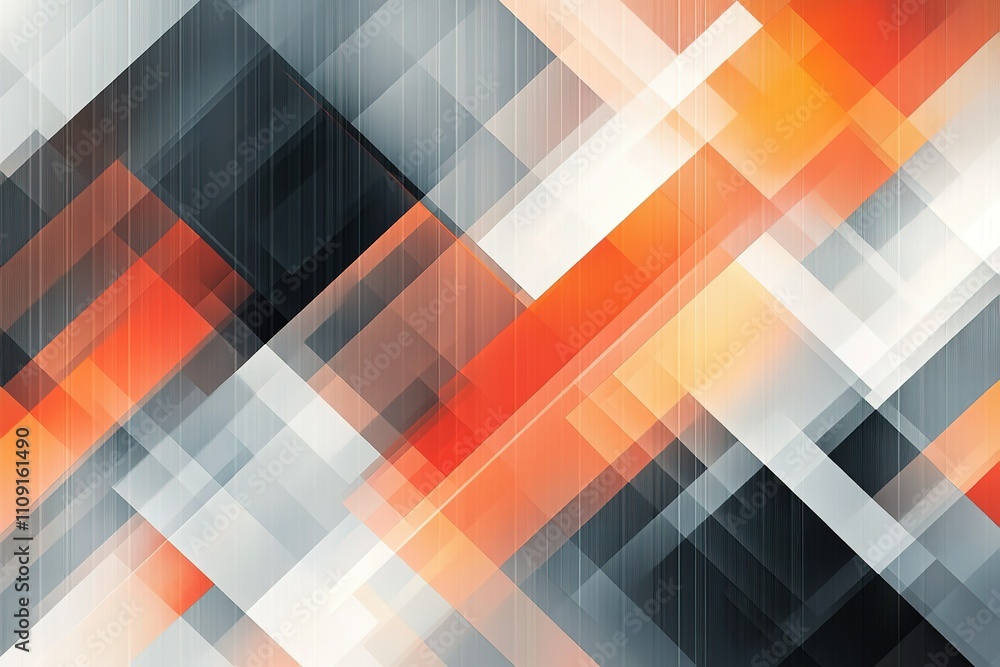 Poster a colorful abstract design with black and white squares and triangles