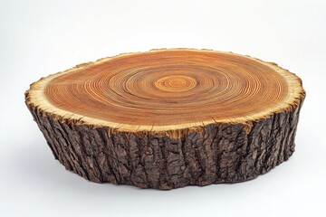 A half-cut tree trunk