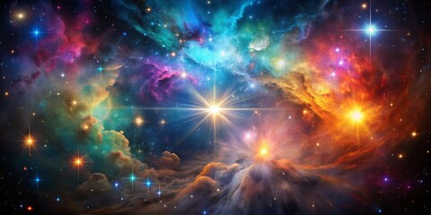 Fototapeta premium Captivating Product Photography of a Nebula and Star Cluster in Outer Space for Stunning Visuals and Cosmic Aesthetics