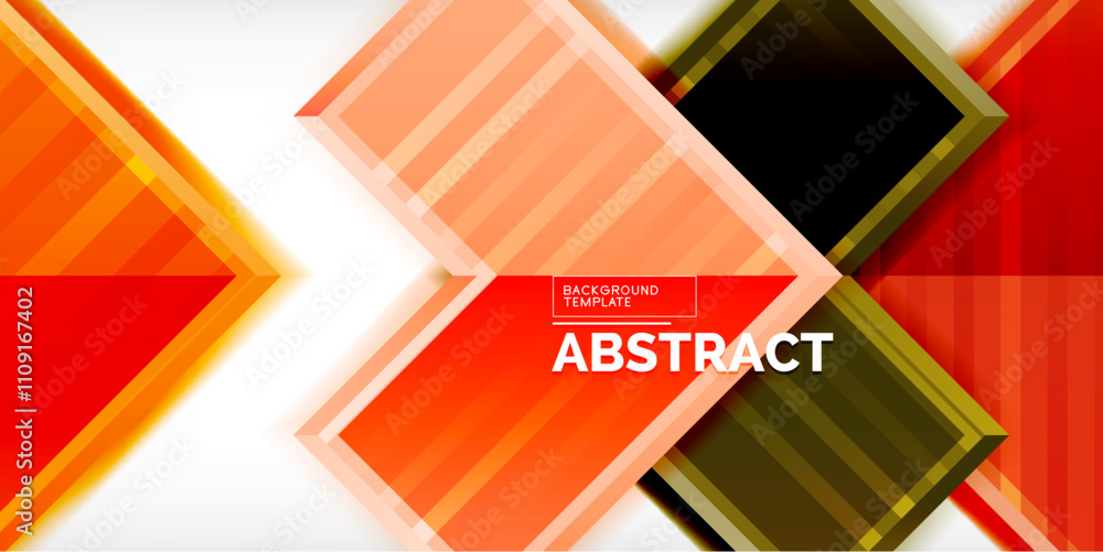 Poster Arrow symbols created with 3d effects and line texture geometric abstract background