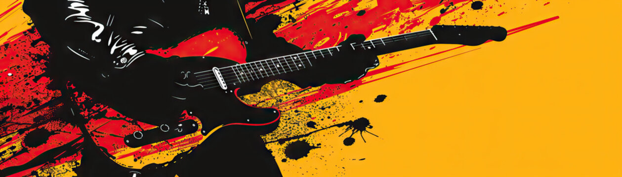 Rock 'n' roll colors like leather jacket black, guitar solo red, and rebel yell yellow create a rock 'n' roll theme.