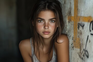Fototapeta premium Candid Portrait of a Young Woman