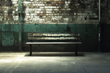 Solitary Bench in an Abandoned Space