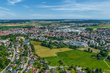 Auslick auf Bad Saulgau an der Oberschwäbischen Barockstraße rund um das Kur- und Thermenzentrum