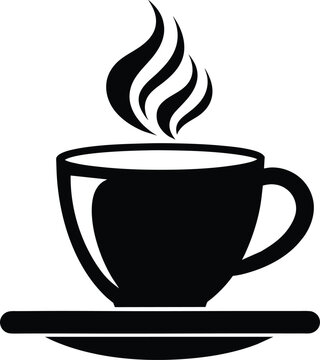 black coffee cup with steam clip art preview