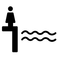 Deep Water Safety Glyph Icon