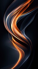 Obraz premium Flowing abstract light waves in warm tones