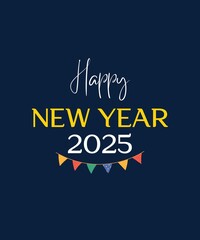 Happy new year 2025 Template, T-shirt concept for 2025 new year