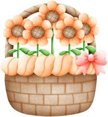 Sunflower woven basket