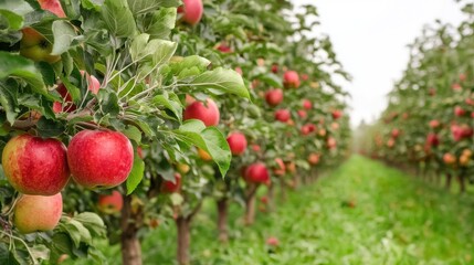 Apple harvesting in a rustic field nature's bounty displayed