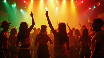 International Reggae Day celebration peoples. Ragga Jamaican dance music party