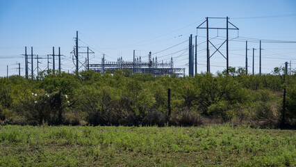 A Texas power station  silhouette