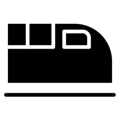 Bullet Train Transport Glyph Icon
