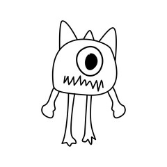 alien abstract character design, vector illustration