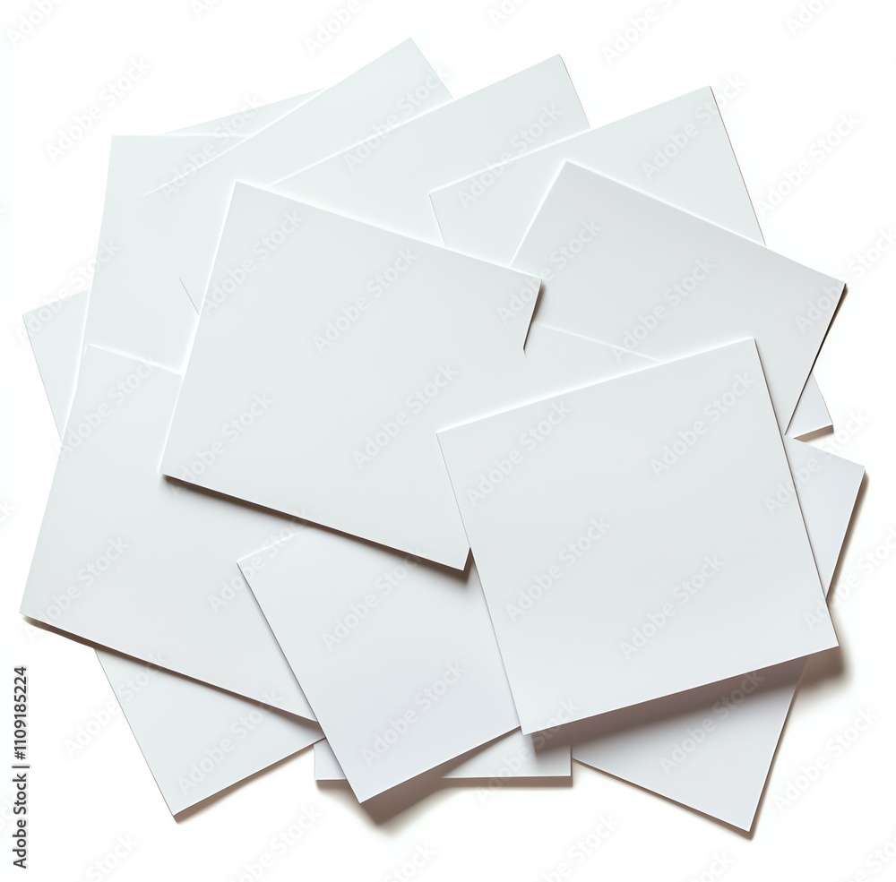 Aufkleber a collection of blank, white squares stacked irregularly. ideal for use as a background or template 