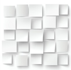 Obraz premium A collection of blank sticky notes arranged in a visually appealing grid. Perfect for brainstorming ideas, project planning, or adding a creative touch to your workspace.