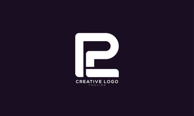 PZ ZP P2 2P Abstract initial monogram letter alphabet logo design