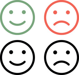 feedback emojis emoticons. smile, neutral, angry, sad, emoji. emoticon level scale rating. vector illustration
