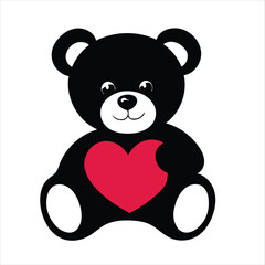 Obraz premium Set of vector Teddy Bear Silhouette in various poses 