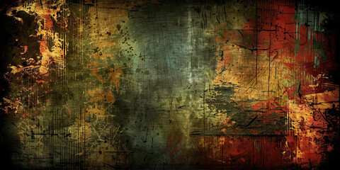 Grunge: Dark, gritty colors like charcoal gray, rusty red, and dark olive green create a grunge theme. This scheme is often used in grunge music album covers