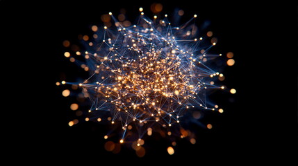 Obraz premium A conceptual sphere made of glowing nodes and fine lines, symbolizing data ecosystems