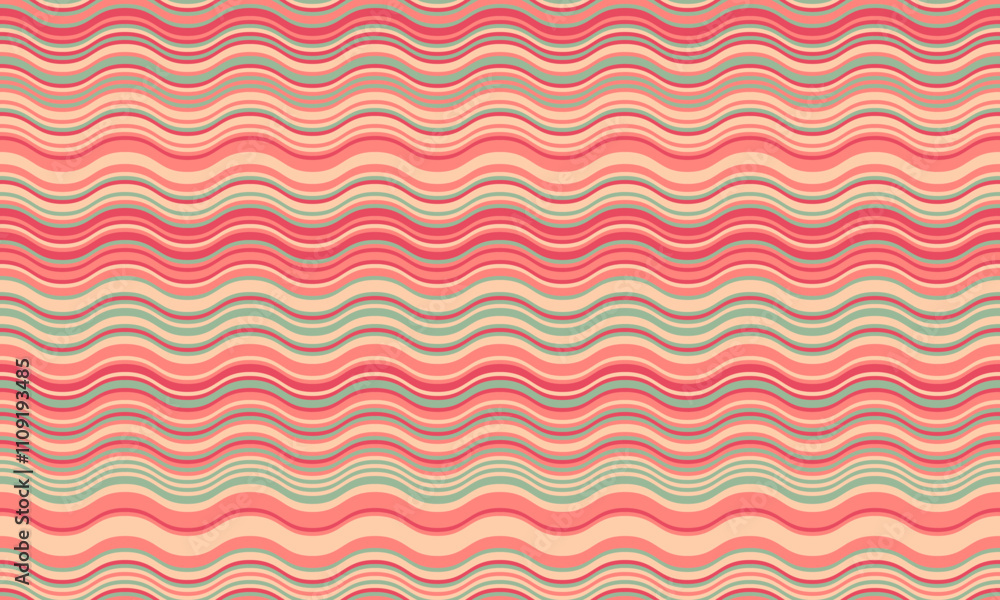 Poster abstract background with wavy stripes in vibrant colors, creating a rippled, liquid effect. smooth c