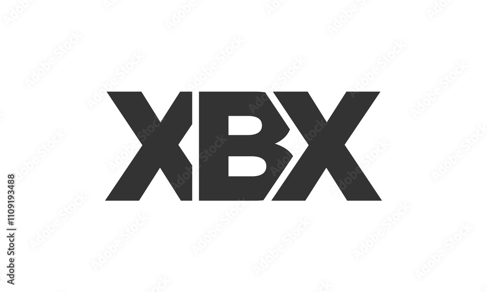Poster xbx logo design template with strong and modern bold text. initial based vector logotype featuring s