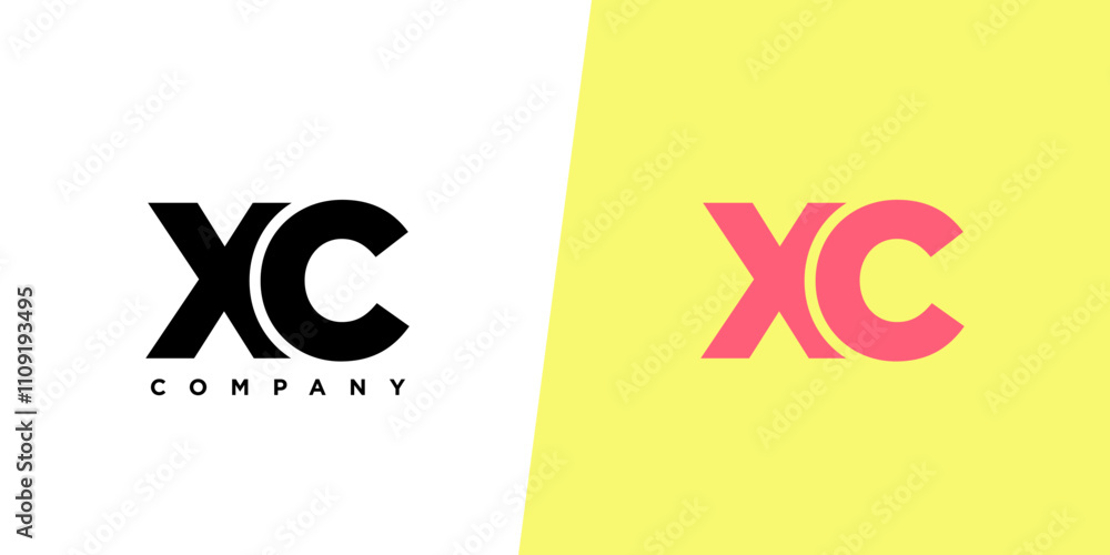 Fototapete letter x and c, xc logo design template. minimal monogram initial based logotype.