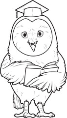 Owl Teacher Book Animal Vector Graphic Art Illustration