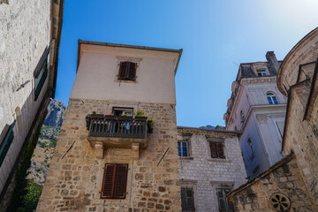 Charming stone buildings in Kotor Montenegro