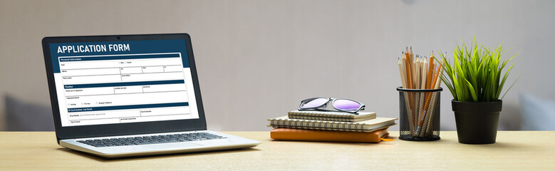 Online application form for modish registration on the internet website